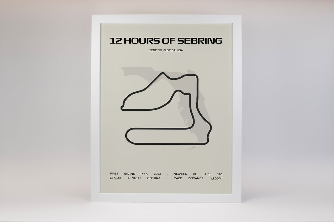 12 Hours of Sebring Poster – Minimal Series