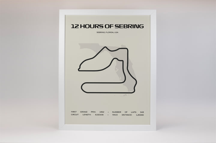 12 Hours of Sebring Poster – Minimal Series