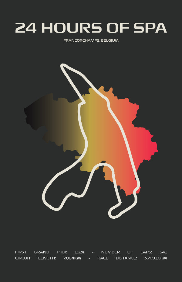 24 Hours of Spa Poster – Minimal Series