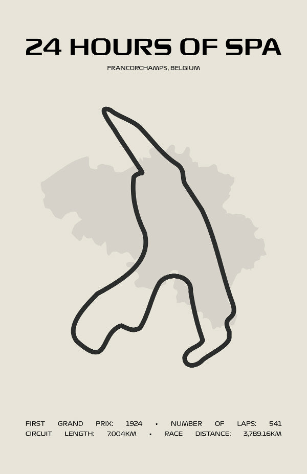 24 Hours of Spa Poster – Minimal Series
