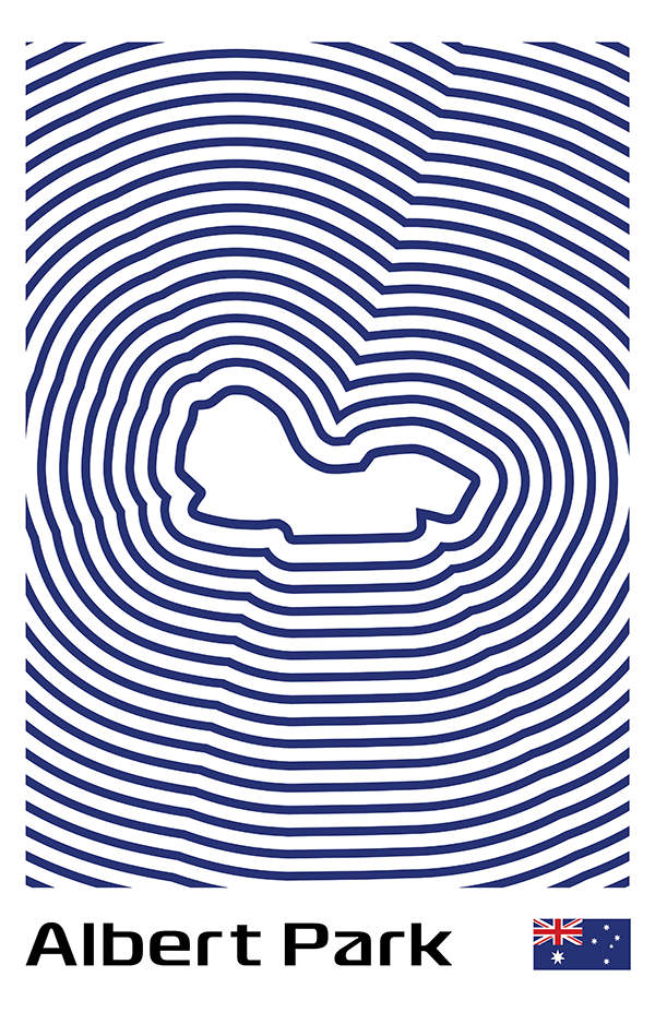 Albert Park Circuit Poster – Line Series