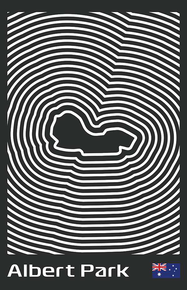 Albert Park Circuit Poster – Line Series