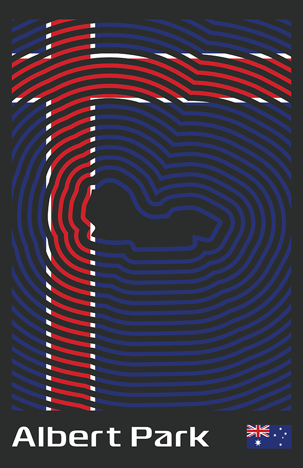 Albert Park Circuit Poster – Line Series
