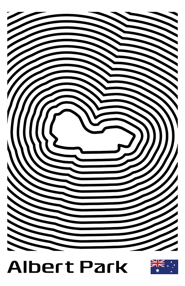 Albert Park Circuit Poster – Line Series