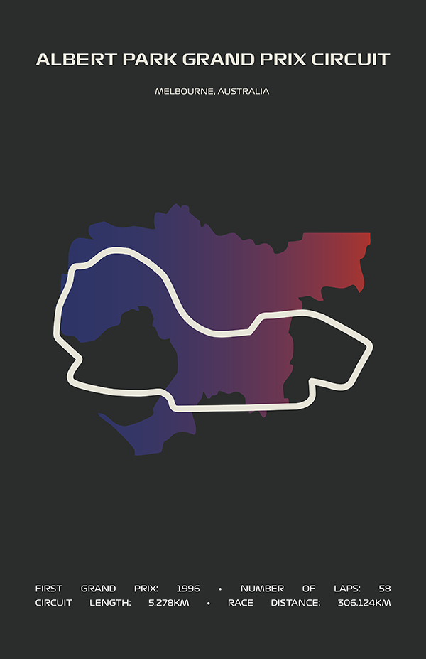 Albert Park Circuit Poster – Minimal Series