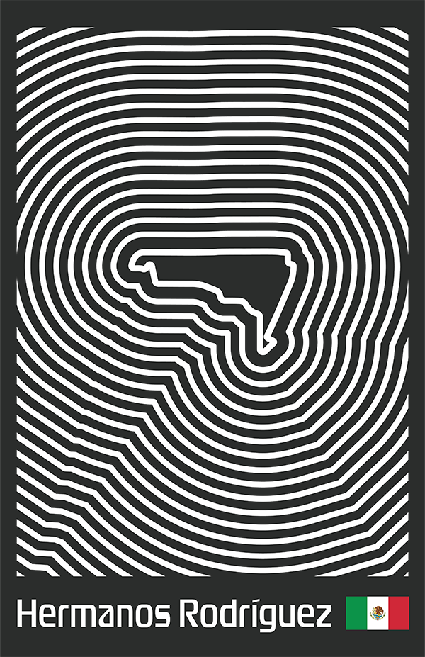 Autódromo Hermanos Rodríguez Poster – Line Series