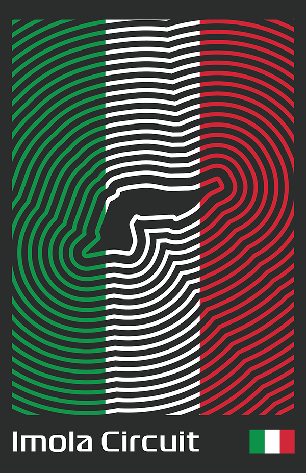 Autodromo Internazionale Enzo e Dino Ferrari Poster – Line Series