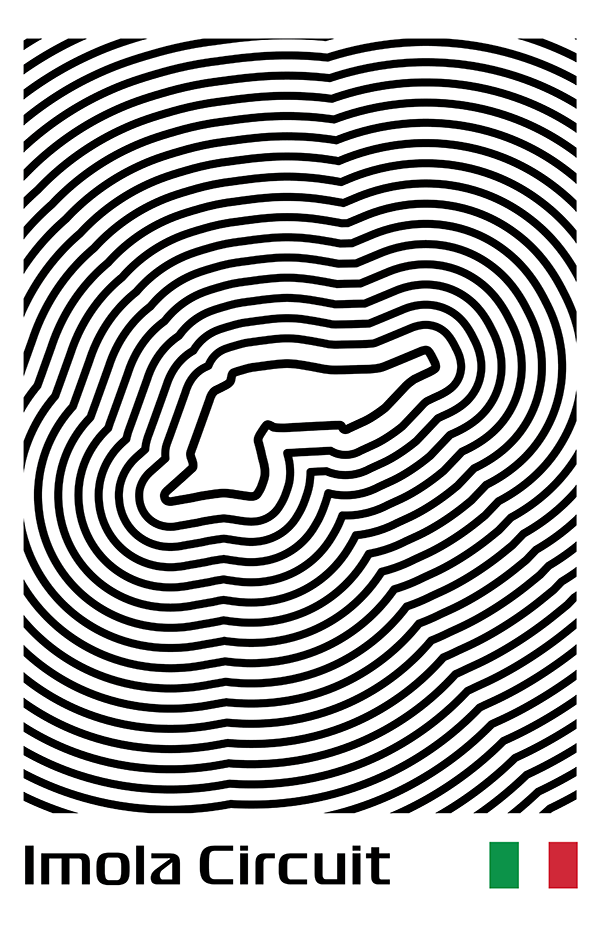 Autodromo Internazionale Enzo e Dino Ferrari Poster – Line Series