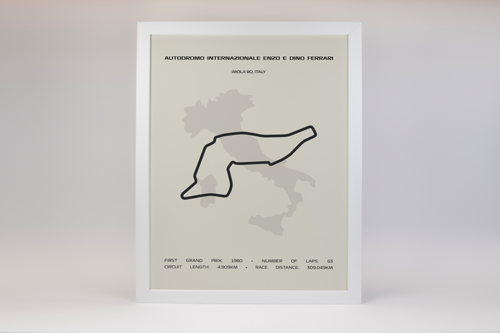 Autodromo Internazionale Enzo e Dino Ferrari Poster – Minimal Series