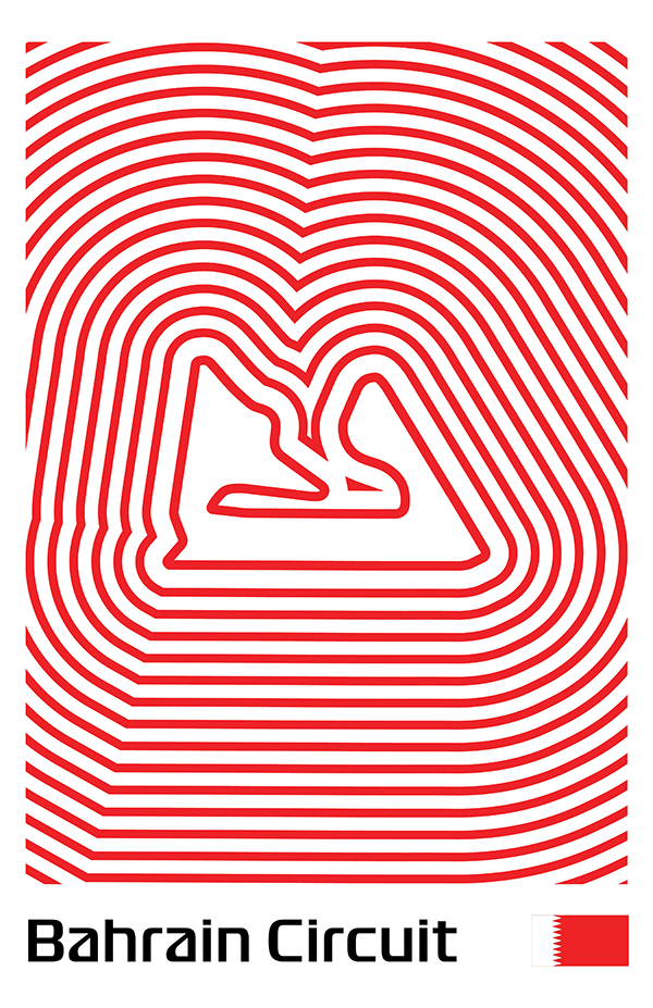Bahrain International Circuit Poster – Line Series