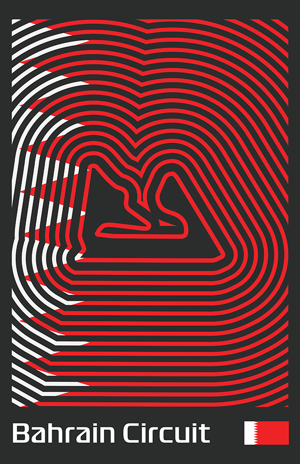 Bahrain International Circuit Poster – Line Series