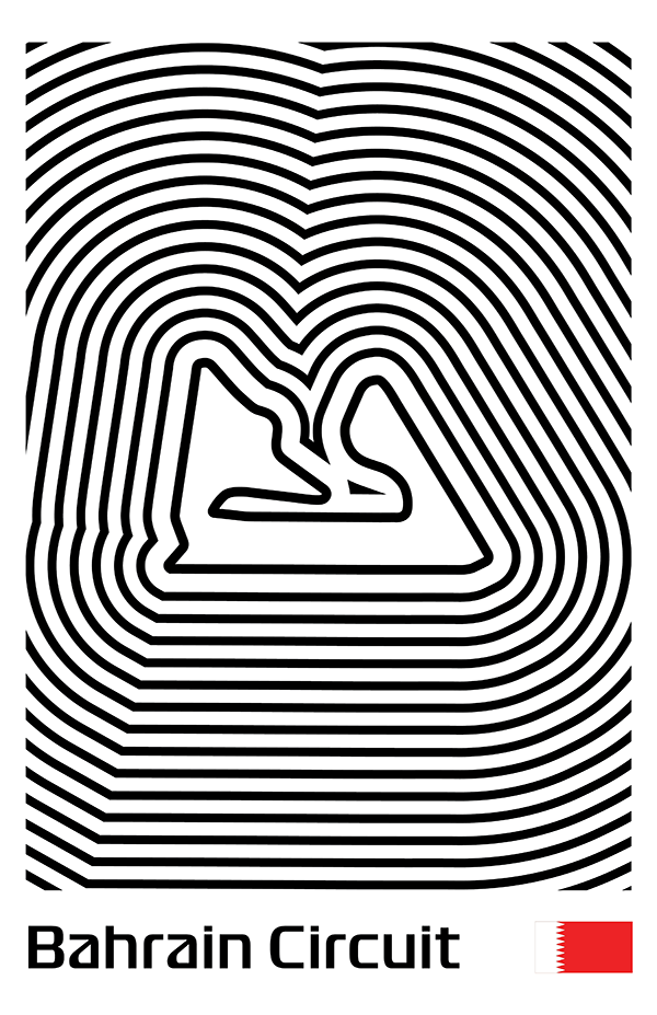 Bahrain International Circuit Poster – Line Series