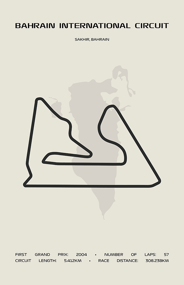 Bahrain International Circuit Poster – Minimal Series