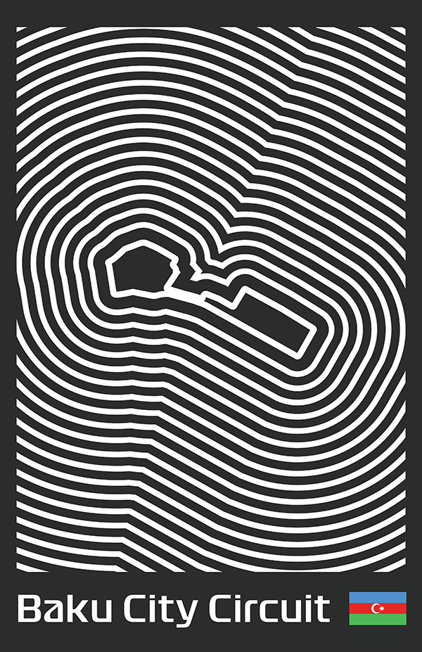 Baku City Circuit Poster – Line Series