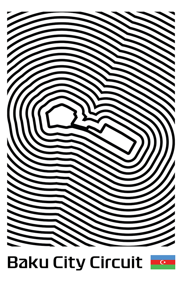 Baku City Circuit Poster – Line Series