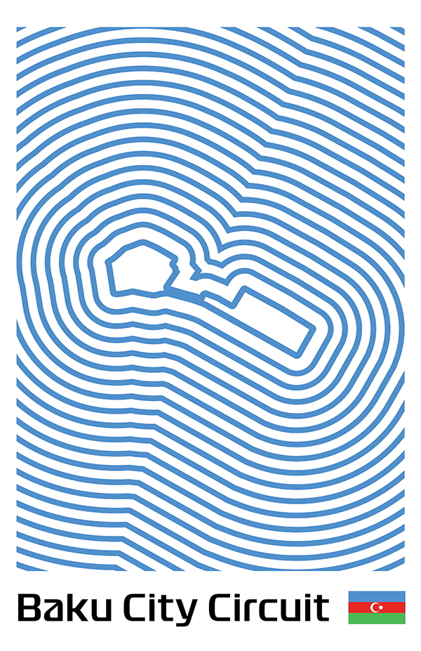 Baku City Circuit Poster – Line Series