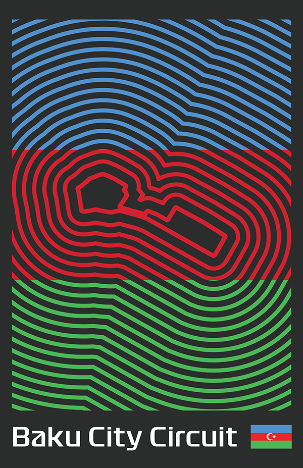 Baku City Circuit Poster – Line Series