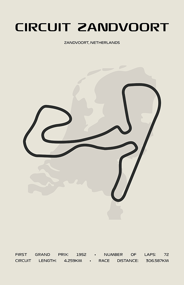 Circuit Zandvoort Poster – Minimal Series