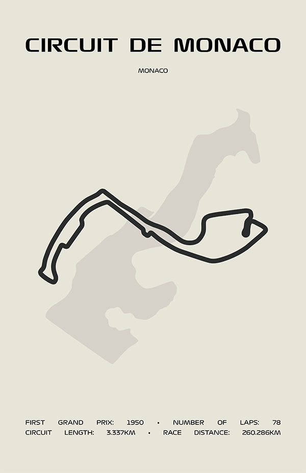 Circuit de Monaco Poster – Minimal Series