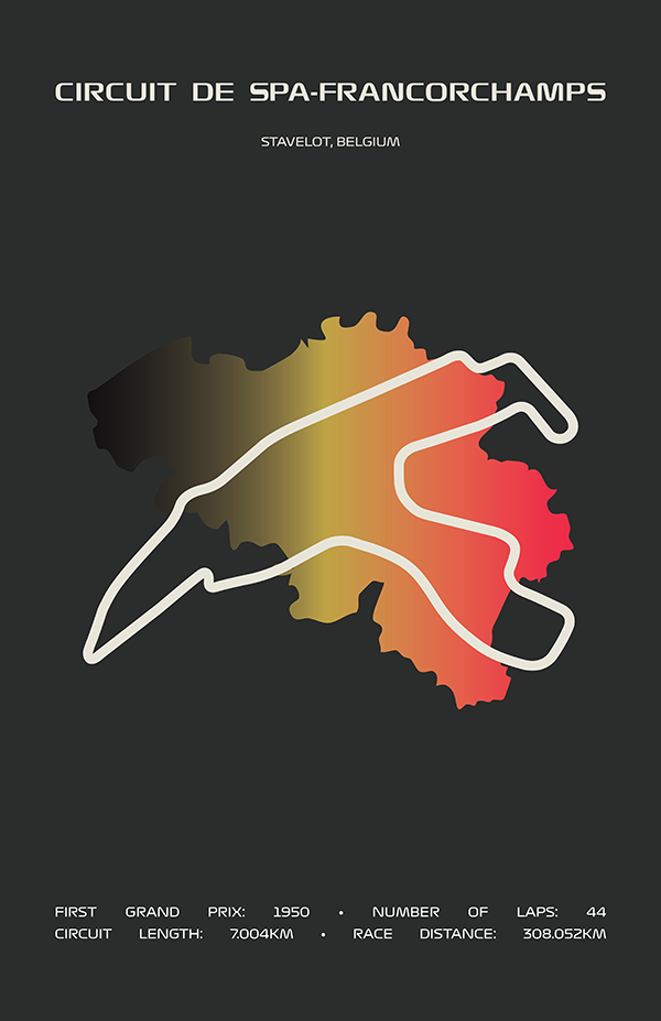 Circuit de Spa-Francorchamps Poster – Minimal Series