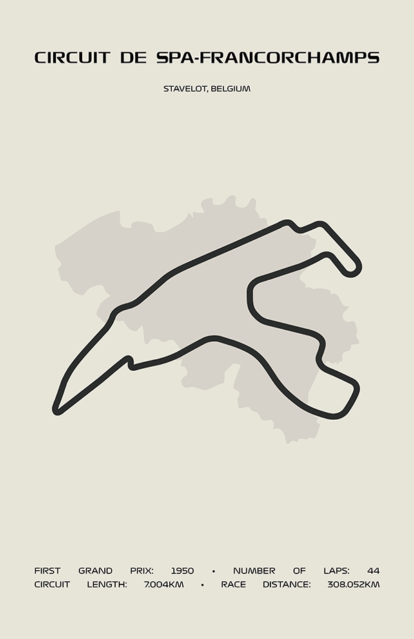 Circuit de Spa-Francorchamps Poster – Minimal Series