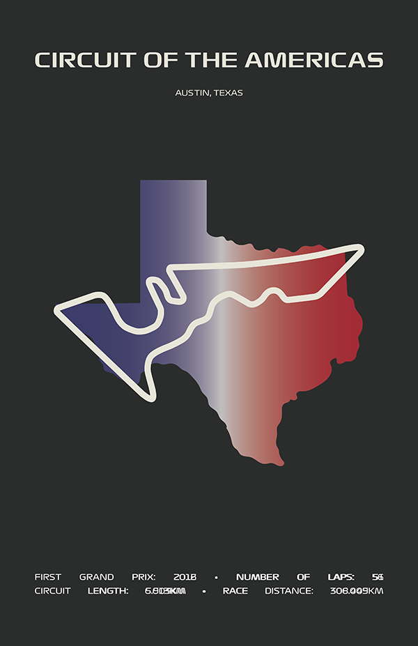Circuit of The Americas Poster – Minimal Series