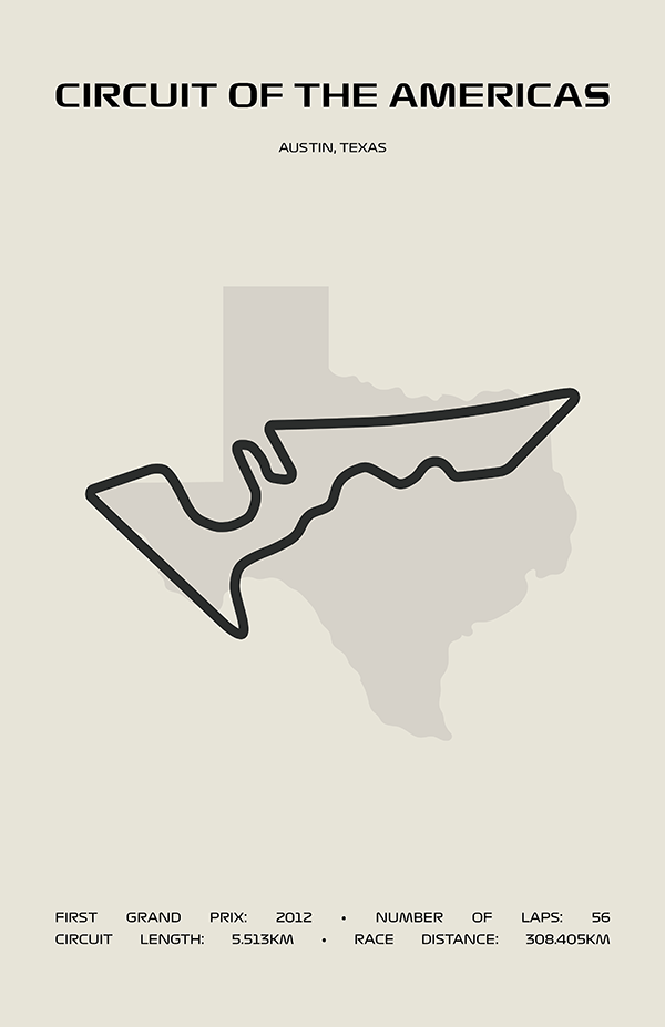 Circuit of The Americas Poster – Minimal Series