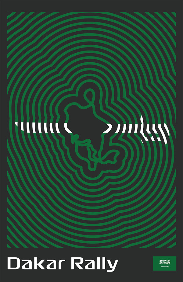 Dakar Rally Poster – Line Series