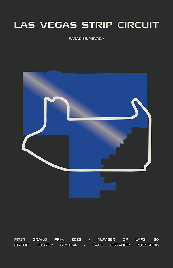 Las Vegas Strip Circuit Poster – Minimal Series