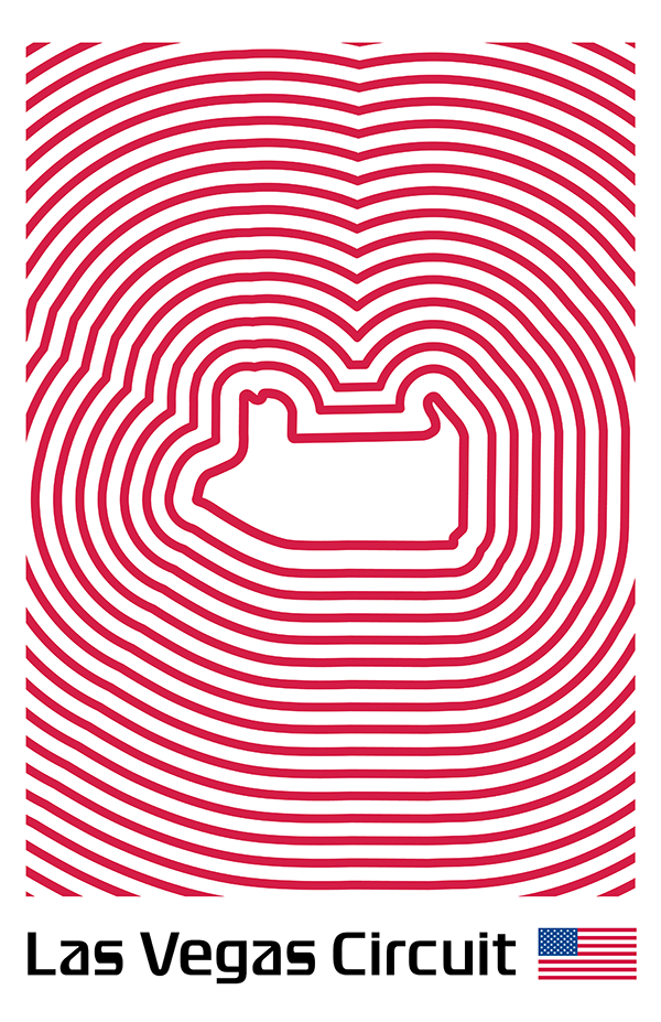 Las Vegas Strip Circuit Poster – Line Series
