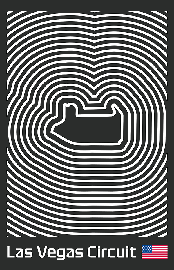 Las Vegas Strip Circuit Poster – Line Series
