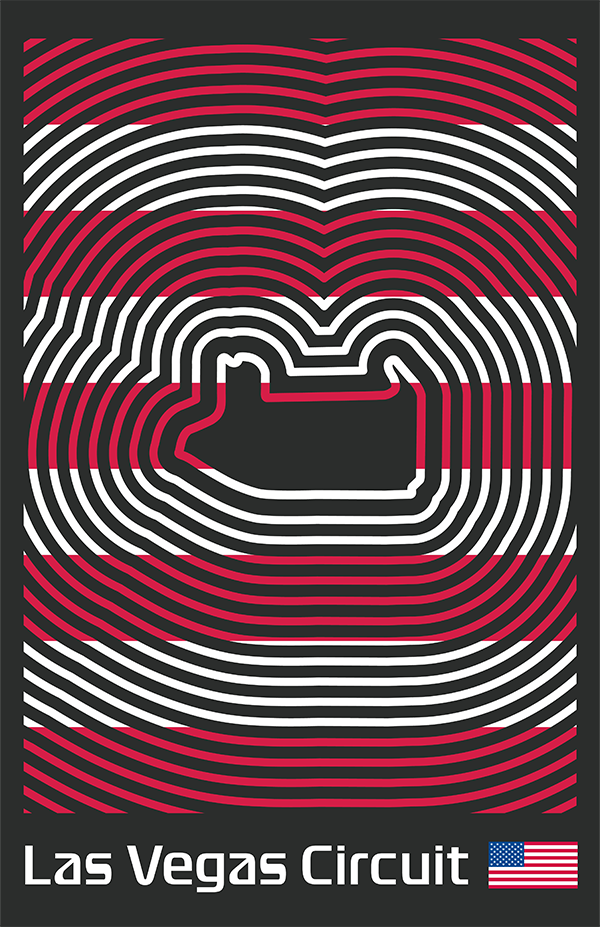 Las Vegas Strip Circuit Poster – Line Series