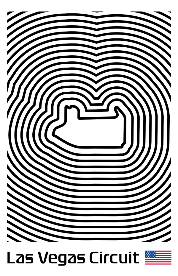 Las Vegas Strip Circuit Poster – Line Series