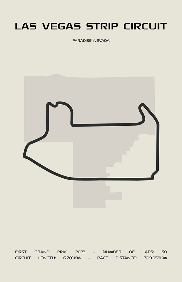Las Vegas Strip Circuit Poster – Minimal Series