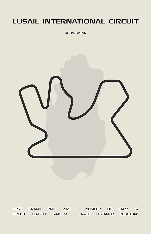 Lusail International Circuit Poster – Minimal Series