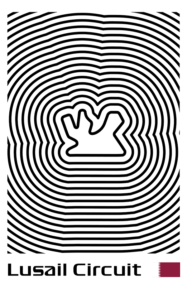 Lusail International Circuit Poster – Line Series