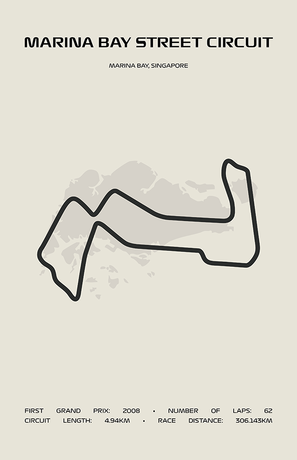 Marina Bay Street Circuit Poster – Minimal Series