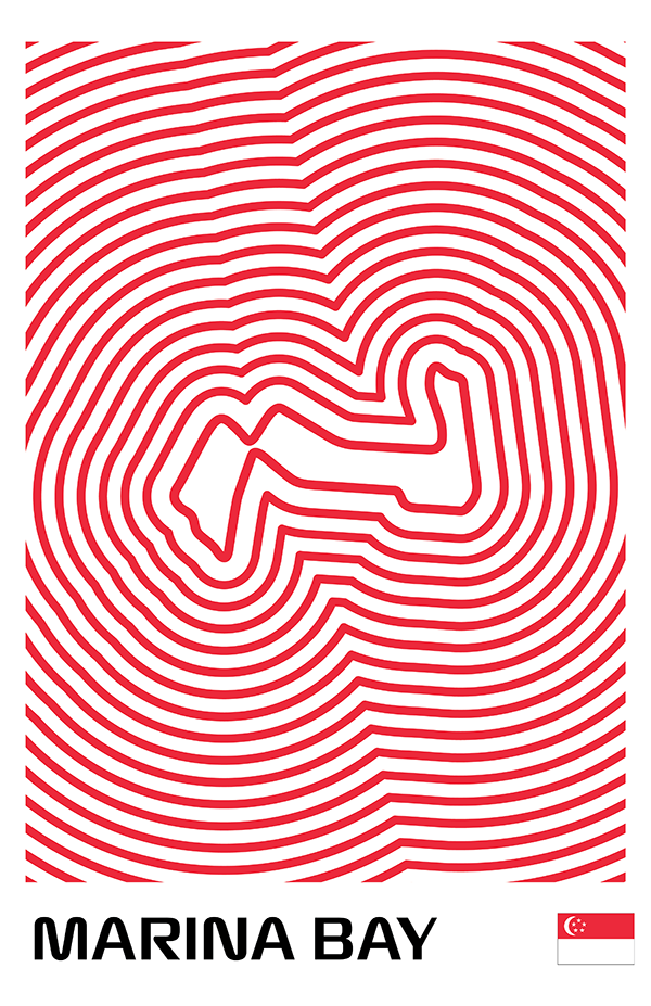 Marina Bay Street Circuit Poster – Line Series
