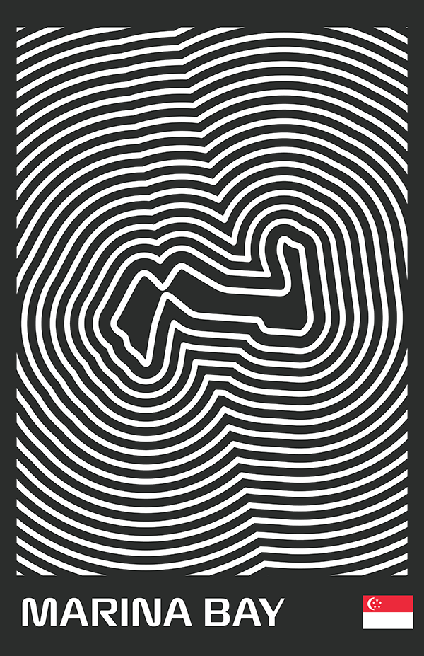 Marina Bay Street Circuit Poster – Line Series