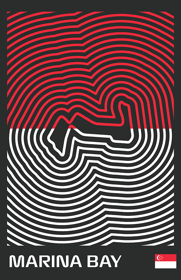Marina Bay Street Circuit Poster – Line Series