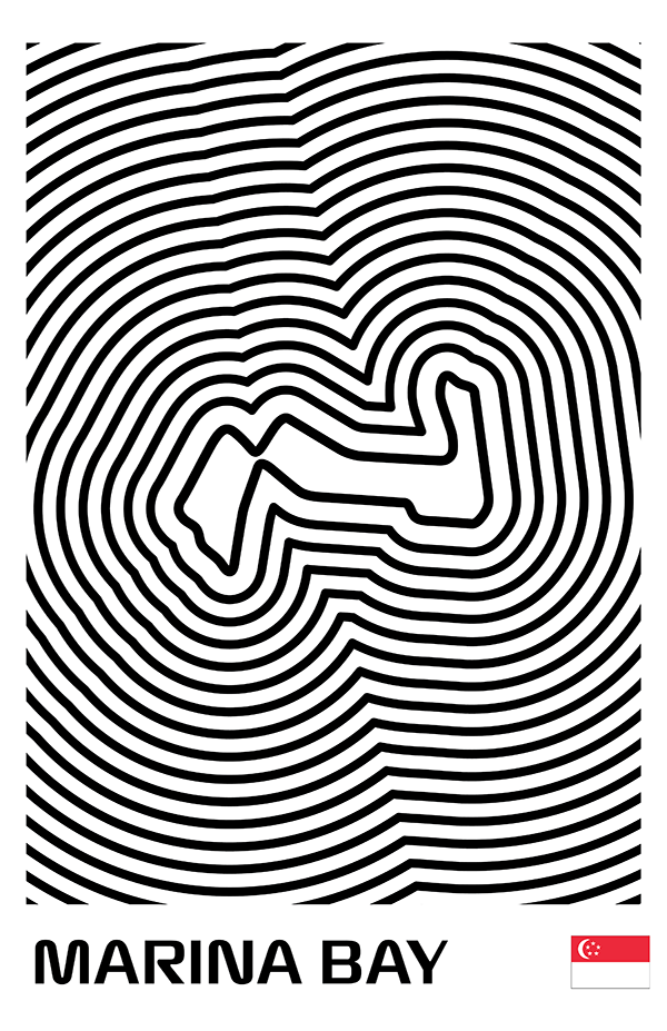 Marina Bay Street Circuit Poster – Line Series