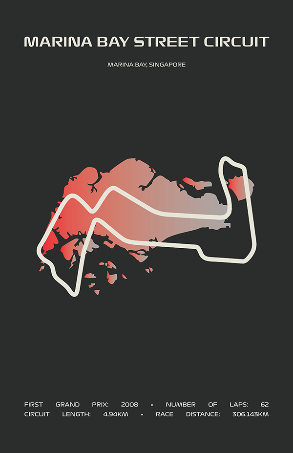 Marina Bay Street Circuit Poster – Minimal Series