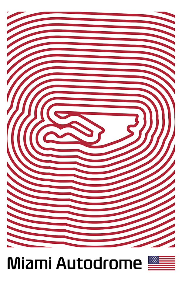 Miami International Autodrome Poster – Line Series