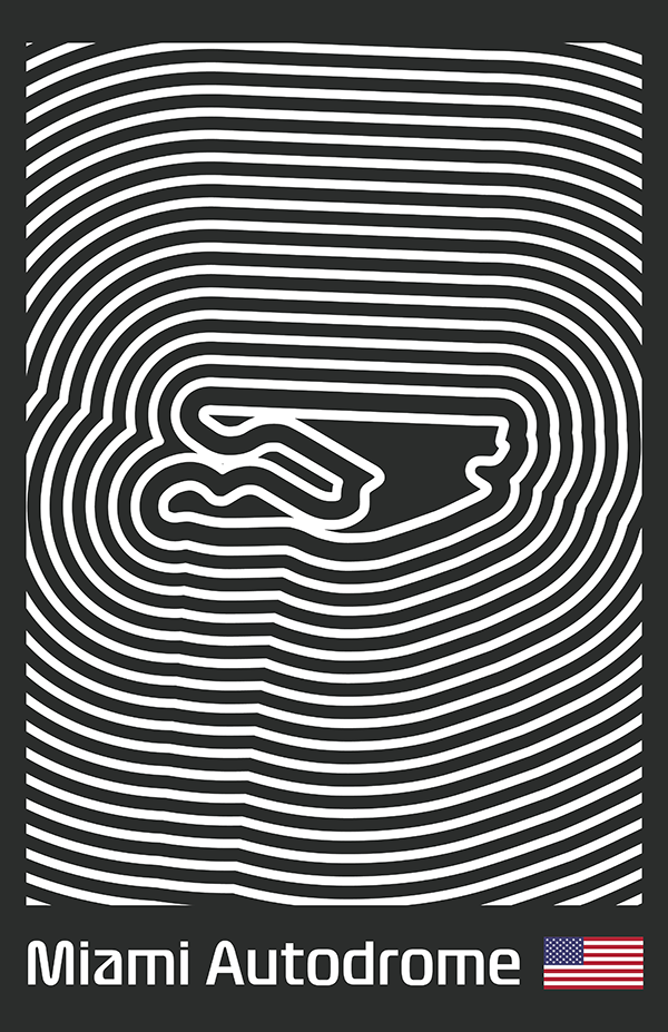 Miami International Autodrome Poster – Line Series