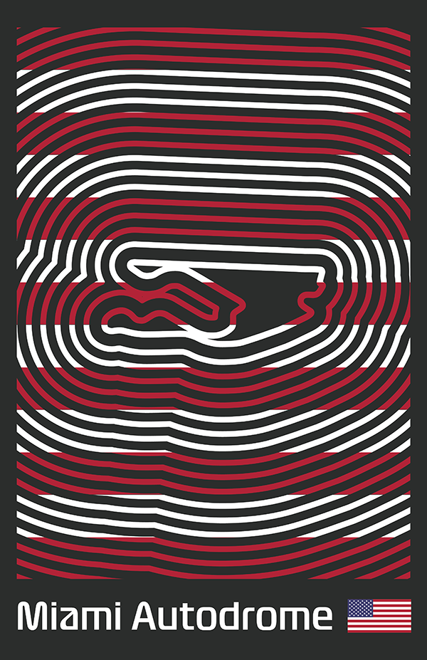 Miami International Autodrome Poster – Line Series