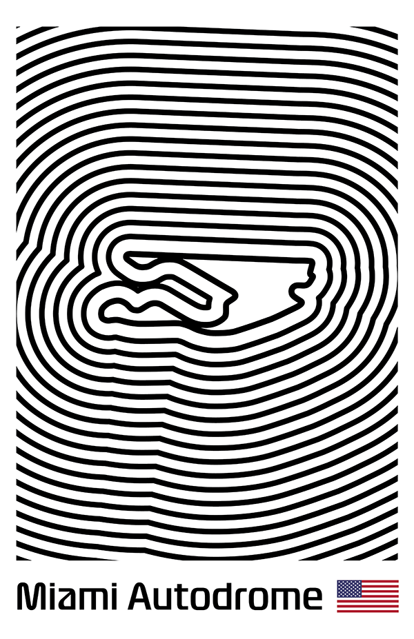Miami International Autodrome Poster – Line Series
