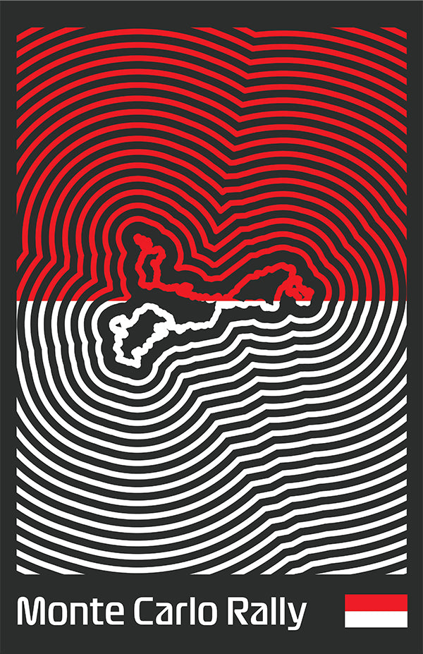 Monte Carlo Rally Poster – Line Series