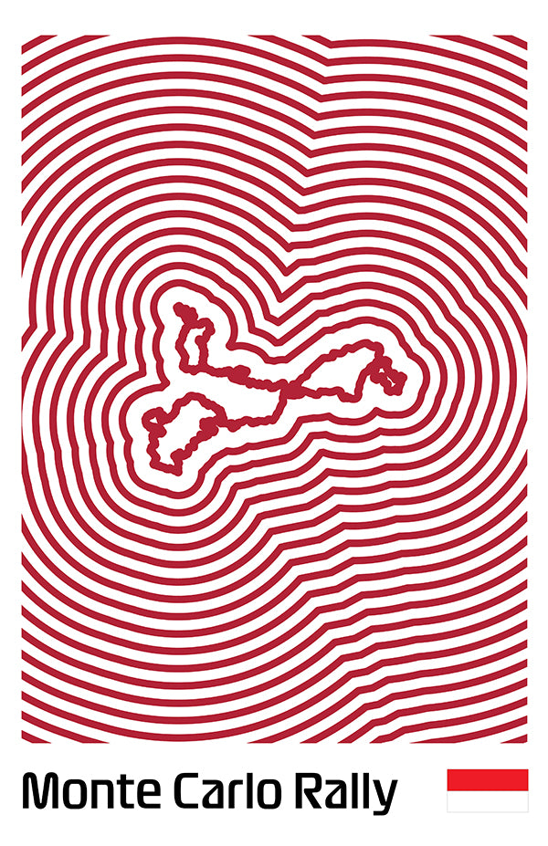 Monte Carlo Rally Poster – Line Series