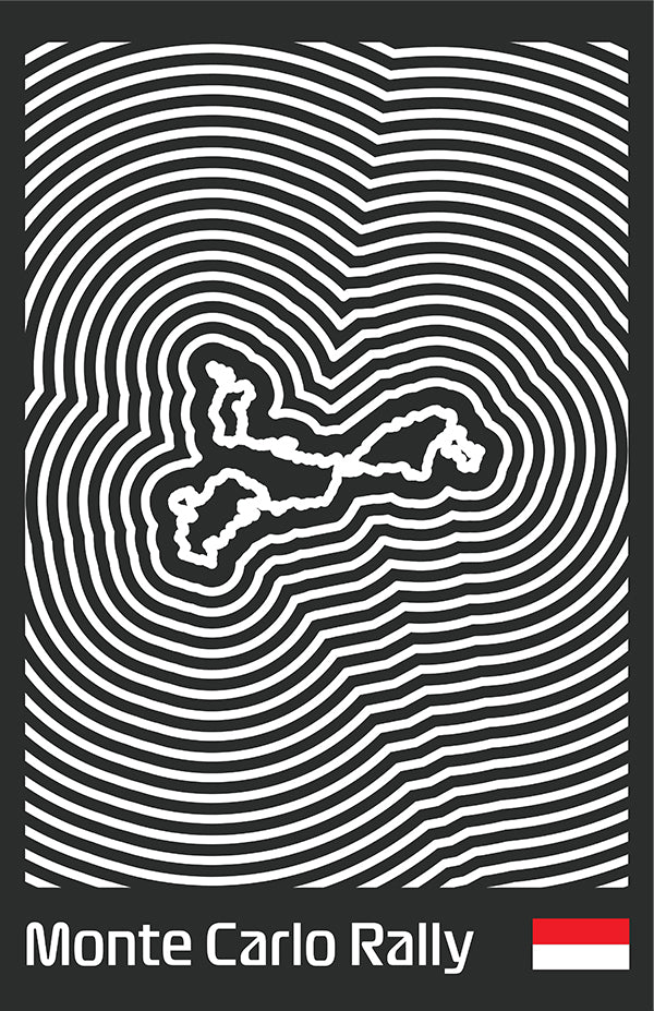 Monte Carlo Rally Poster – Line Series