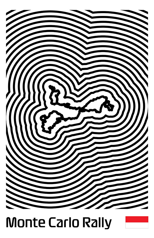 Monte Carlo Rally Poster – Line Series